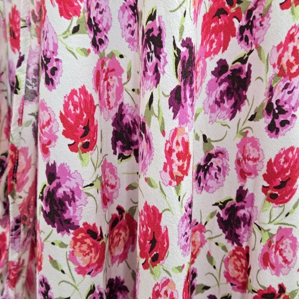 Zara Pink Floral Wrap Midi Skirt Rose Print Tie Waist Size XS Flowy Resortwear - Picture 8 of 11